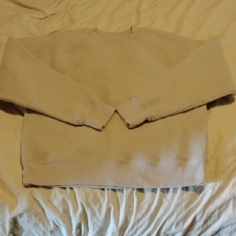 Everlane Renew Fleece Sweatshirt, XL Cream